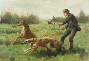 Ejercitando galgos de George Goodwin Kilburne